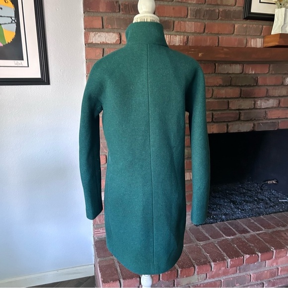 J. Crew Cocoon Coat in Italian Stadium-Cloth Wool Blend Forest Green Sz 2 TALL - Picture 10 of 14